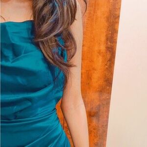 Express One Shoulder Teal Dress